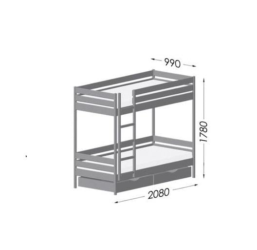 Двухъярусная буковая кровать дуэт