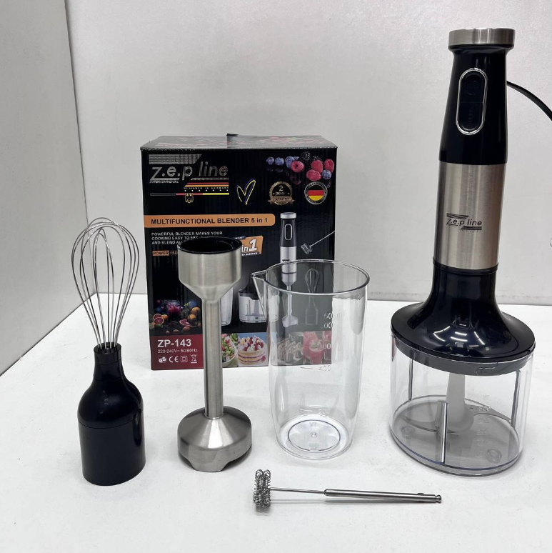 Блендер електричний занурювальний Zepline 5в1 з чашею 1500 Вт - фото 8 Блендер електричний занурювальний Zepline 5в1 з чашею 1500 Вт - фото 8