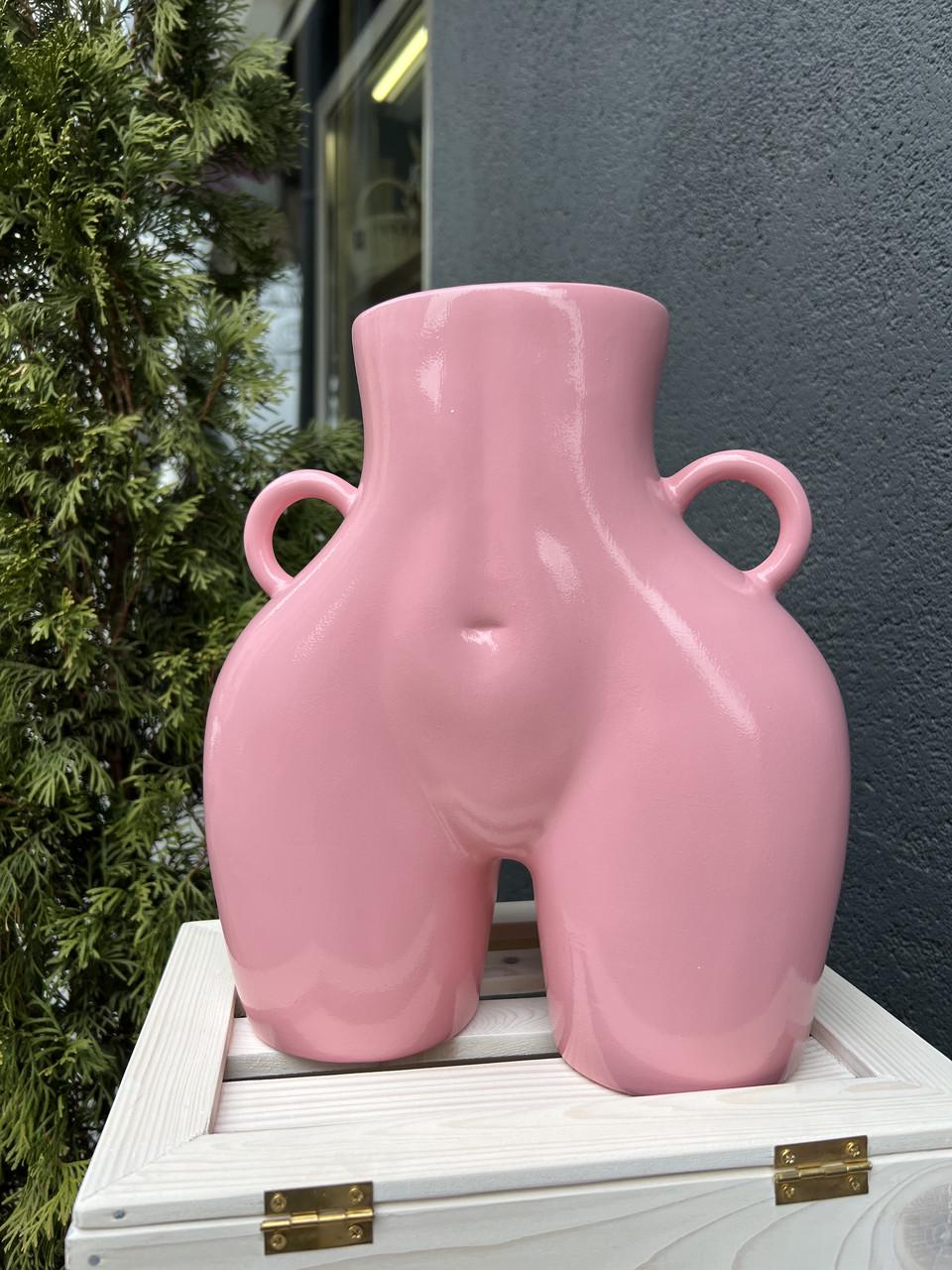 Ваза керамическая Nana ceramics Ким 25 см Розовый глянец