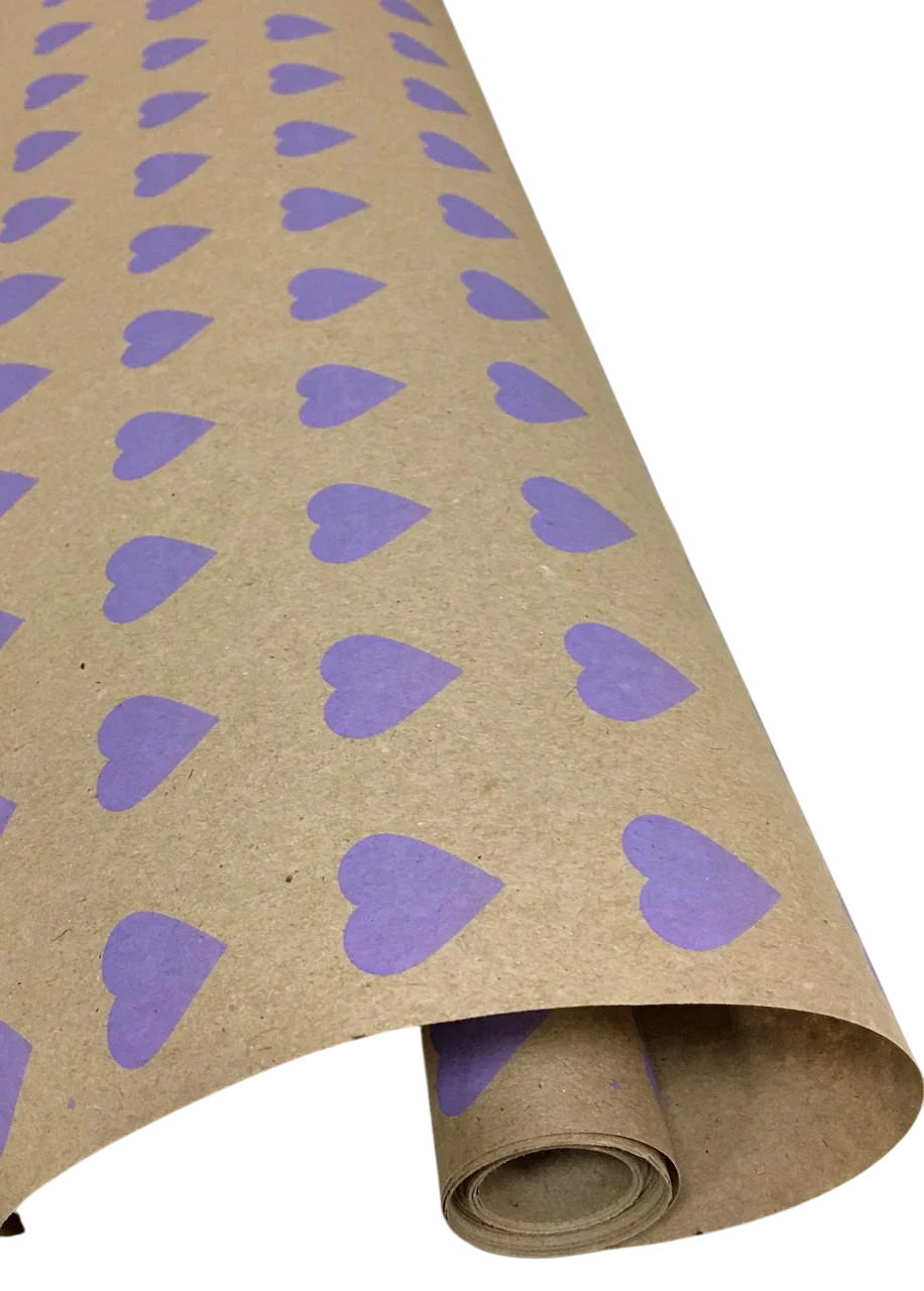 Крафт-бумага подарочная LOVE&HOME Сердце 70 г/м2 Ф 0,7х2 м (1PAPPR23)