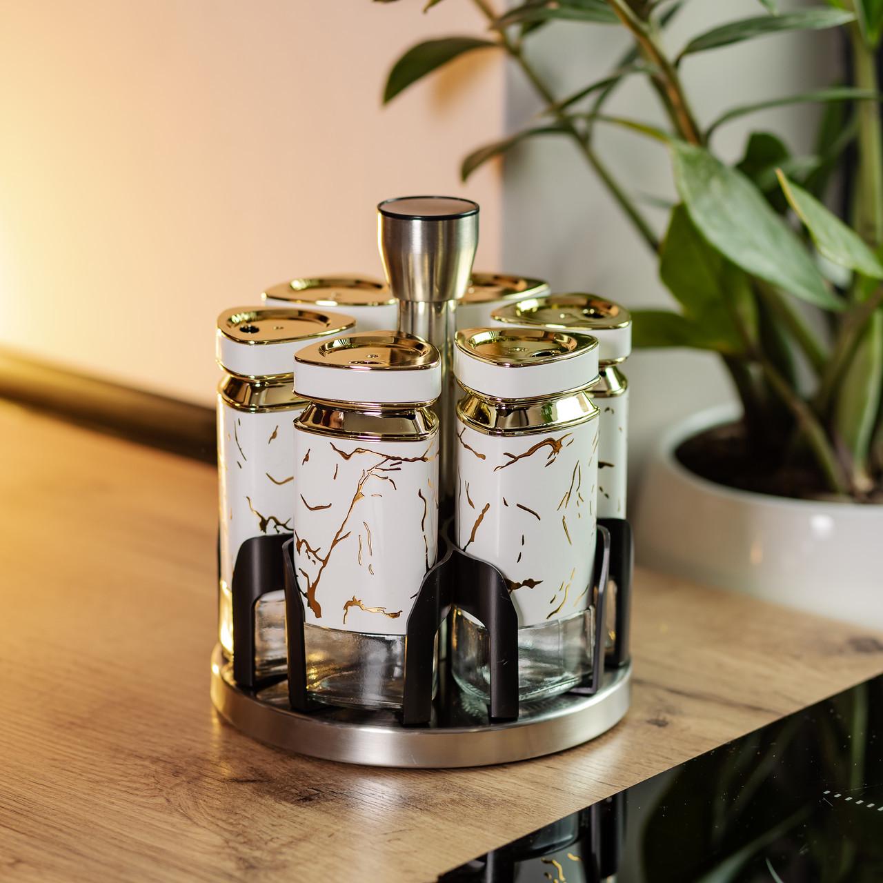 Набір баночок для спецій карусель 6 шт. 120 мл (HP-1332) - фото 7