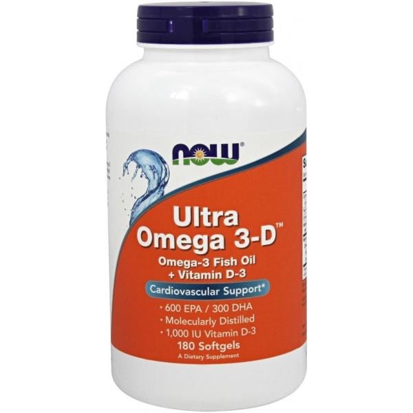 Рыбий жир NOW Ultra Omega-3D 180 капсул