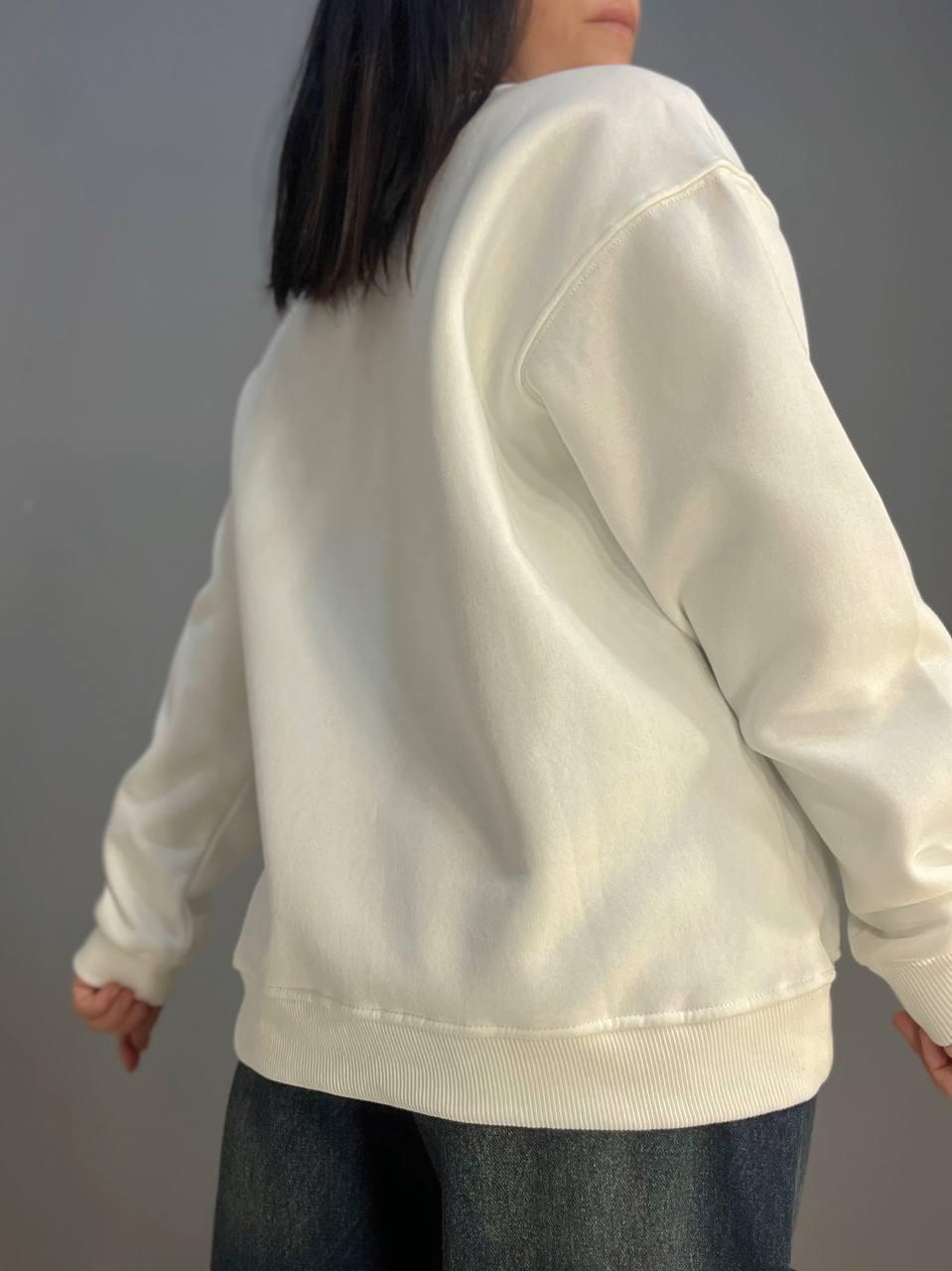 Свитшот женский PEPPER MINT 24-18 вышивка птицы оверсайз утепленный L Белый (972) - фото 8 Свитшот женский PEPPER MINT 24-18 вышивка птицы оверсайз утепленный L Белый (972) - фото 8