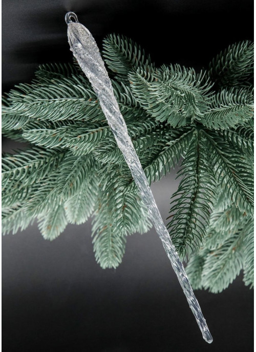 Підвіска новорічна Бурулька пряма прикраса акрилова 27см (bb2)