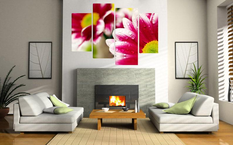 Модульная картина KIL Art Яркие лепестки на холсте из четырех частей 129x90 см (M4_L_275)