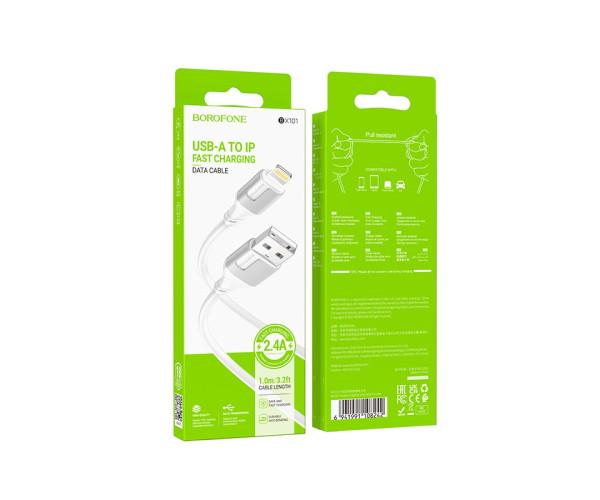 Кабель USB Borofone BX101 Creator Lightning 2,4A 1 м White - фото 2