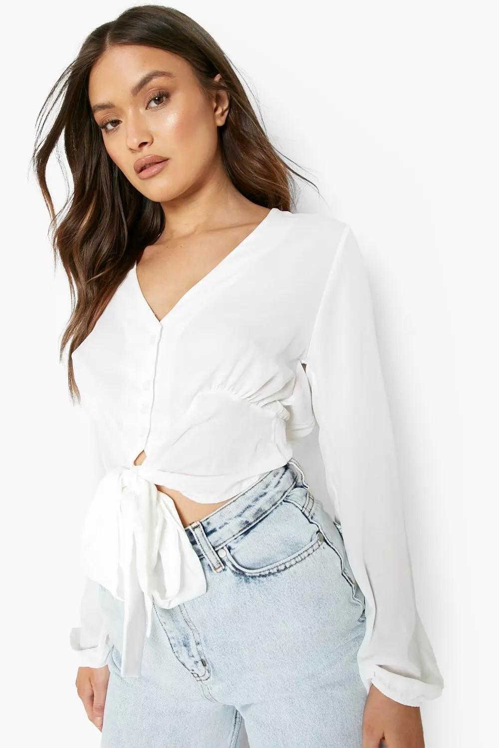 Топ-блуза женская Boohoo S Белый (10411/42) Топ-блуза женская Boohoo S Белый (10411/42)