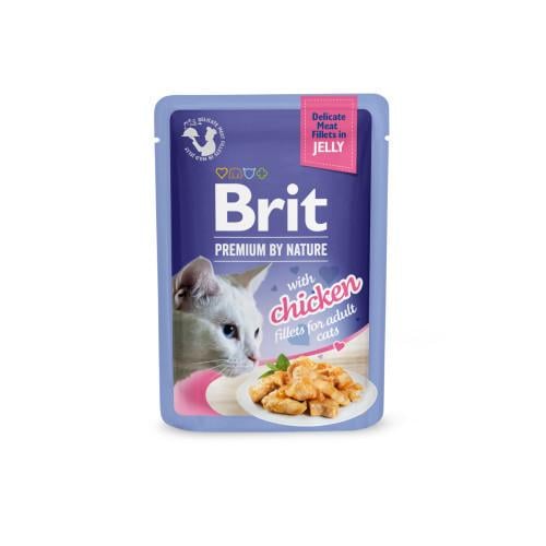 Корм влажный Brit Premium Delicate Fillets in Jelly Chicken 85 г