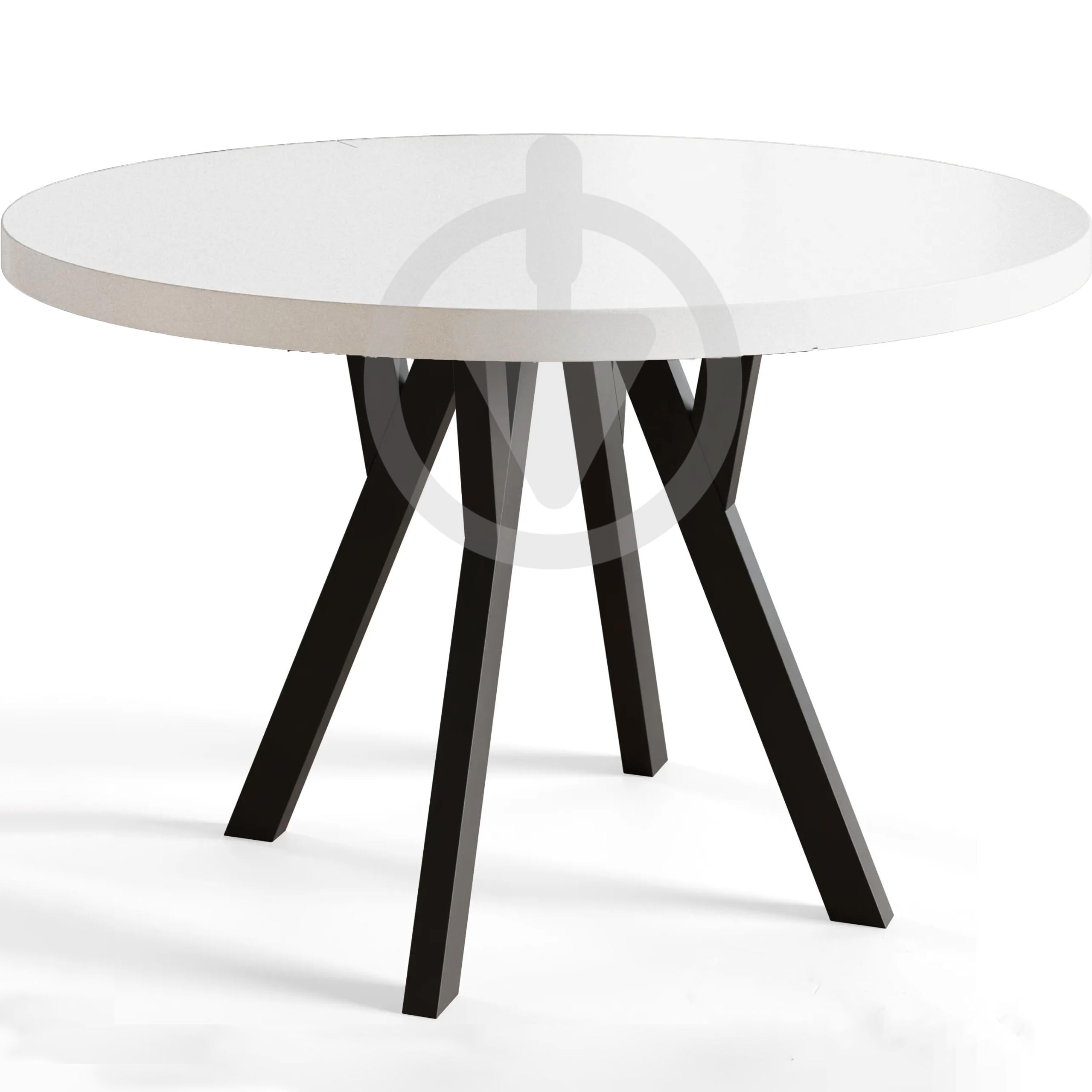 Стол кухонный круглый RoMax Lite Loft 110 см Белая Аляска/Черный