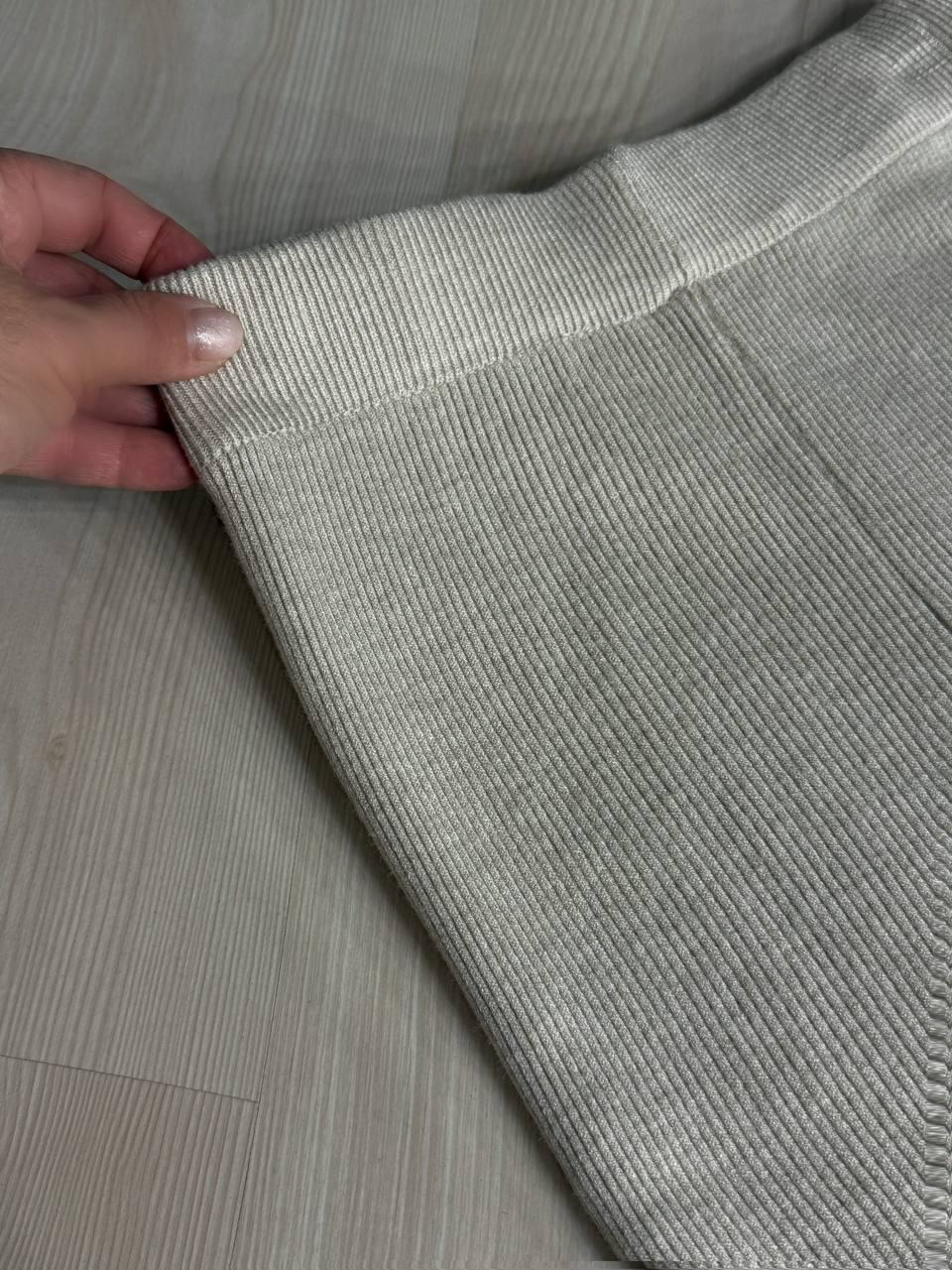 Лосини жіночі A-N 6126-6161 теплі в рубчик на хутрі ангори OS Бежевий (5589) - фото 9