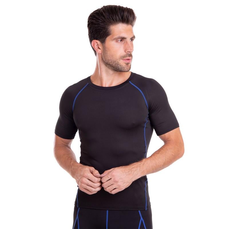 Футболка компрессионная с коротким рукавом мужская LIDONG LD-1103 XL Черный/Синий