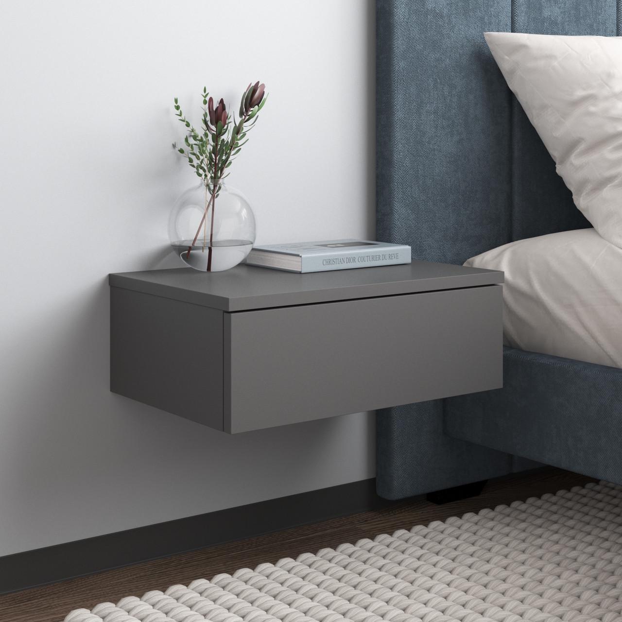 Тумба прикроватная навесная Вайс M-34 45х30х16 см Антрацит (30655365) - фото 1 Тумба прикроватная навесная Вайс M-34 45х30х16 см Антрацит (30655365) - фото 1