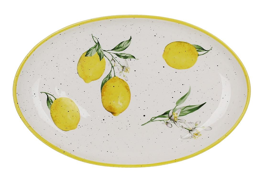 Блюдо овальное керамическое Сочные лимоны 29x18,7x3 см (DM014-LM)