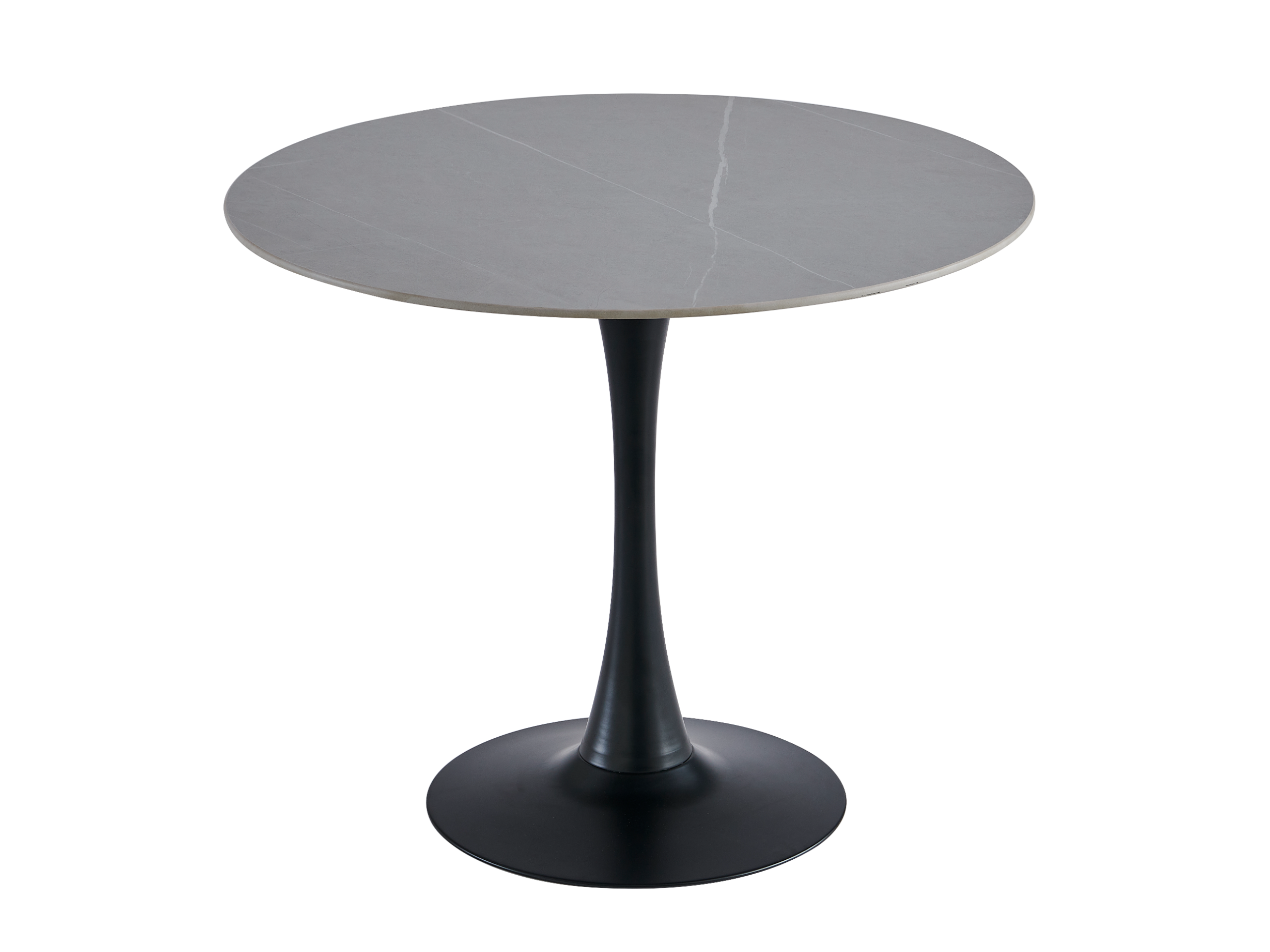 Обідній стіл круглий Vetro Mebel T-325 900/760 мм Айс грей/Чорний (28830738)