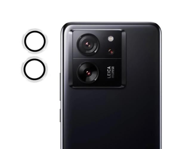Защитное стекло с рамкой CD Pattern для Xiaomi 13T 5G / 13T Pro 5G на заднюю камеру Серебряный