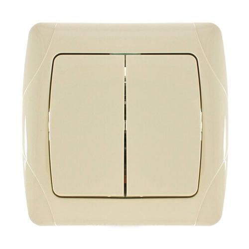 Выключатель двухклавишный Viko Carmen Кремовый (27548760)