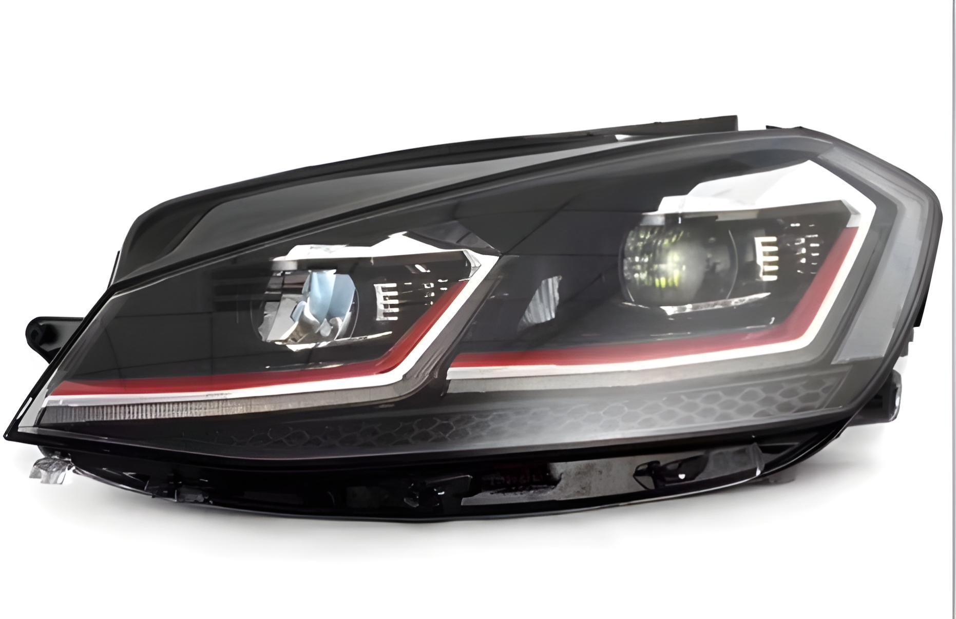 Фары передние GBT Red FullLed 2012-2017 для Volkswagen Golf 7/E-Golf 2012-2020 гг. поликарбонат 2 шт. Черный (150853) Фары передние GBT Red FullLed 2012-2017 для Volkswagen Golf 7/E-Golf 2012-2020 гг. поликарбонат 2 шт. Черный (150853)