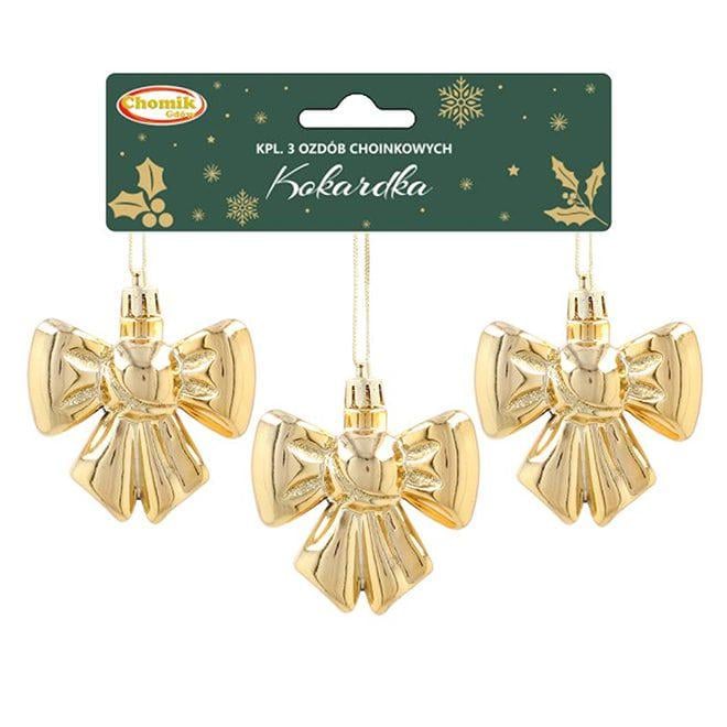 Набор новогодних подвесок Flora Бантик 6 см 3 шт. (43234)
