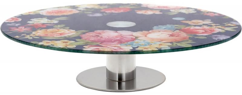 Блюдо сервировочное Liadane Розовый Сад вращающееся Ø 30 см стеклянное на ноге (BD-594-243) - фото 3 Блюдо сервировочное Liadane Розовый Сад вращающееся Ø 30 см стеклянное на ноге (BD-594-243) - фото 3