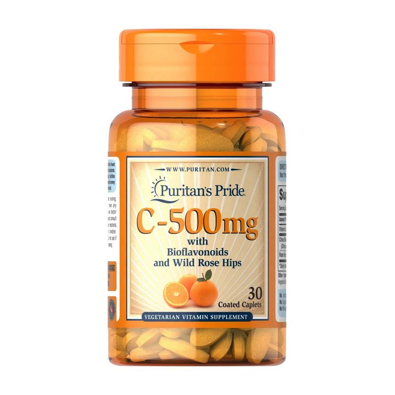 Витамин Puritan's Pride Vitamin C-500 мг with Bioflavonoids and Rose Hips 30 капс. (19493-01)