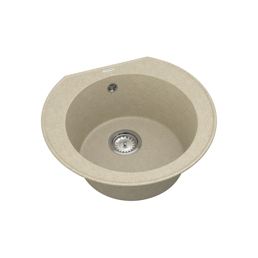 Кухонная мойка VANKOR Kres KMR 01.52 beige с сифоном
