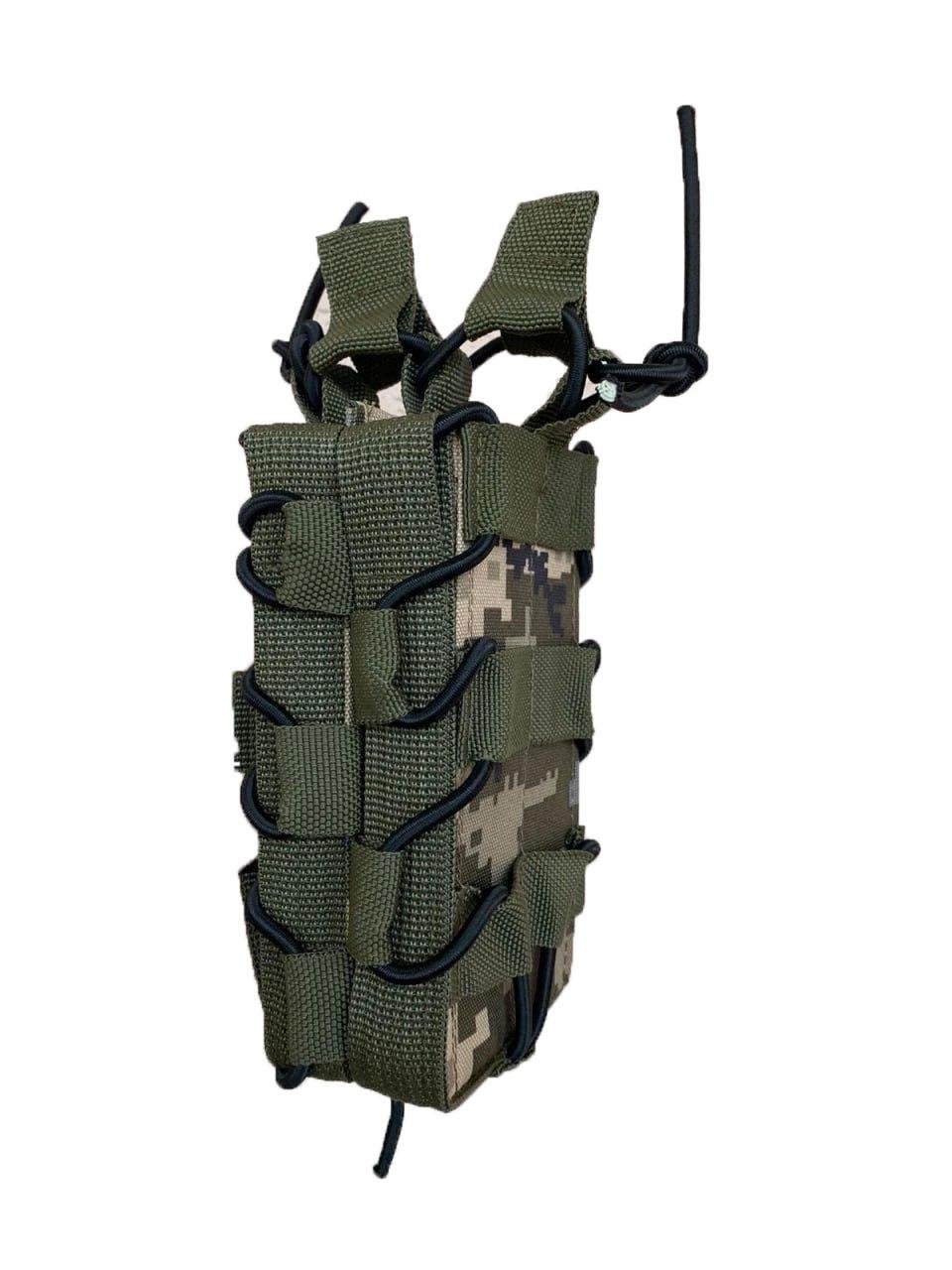 Подсумок штурмовой МК двойной для магазинов АК пластиковые вставки на кнопках ММ-14 (3575927)