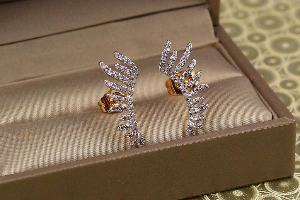 Серьги Xuping Jewelry Перун с родием 2,3 см Золотистый (26256660)