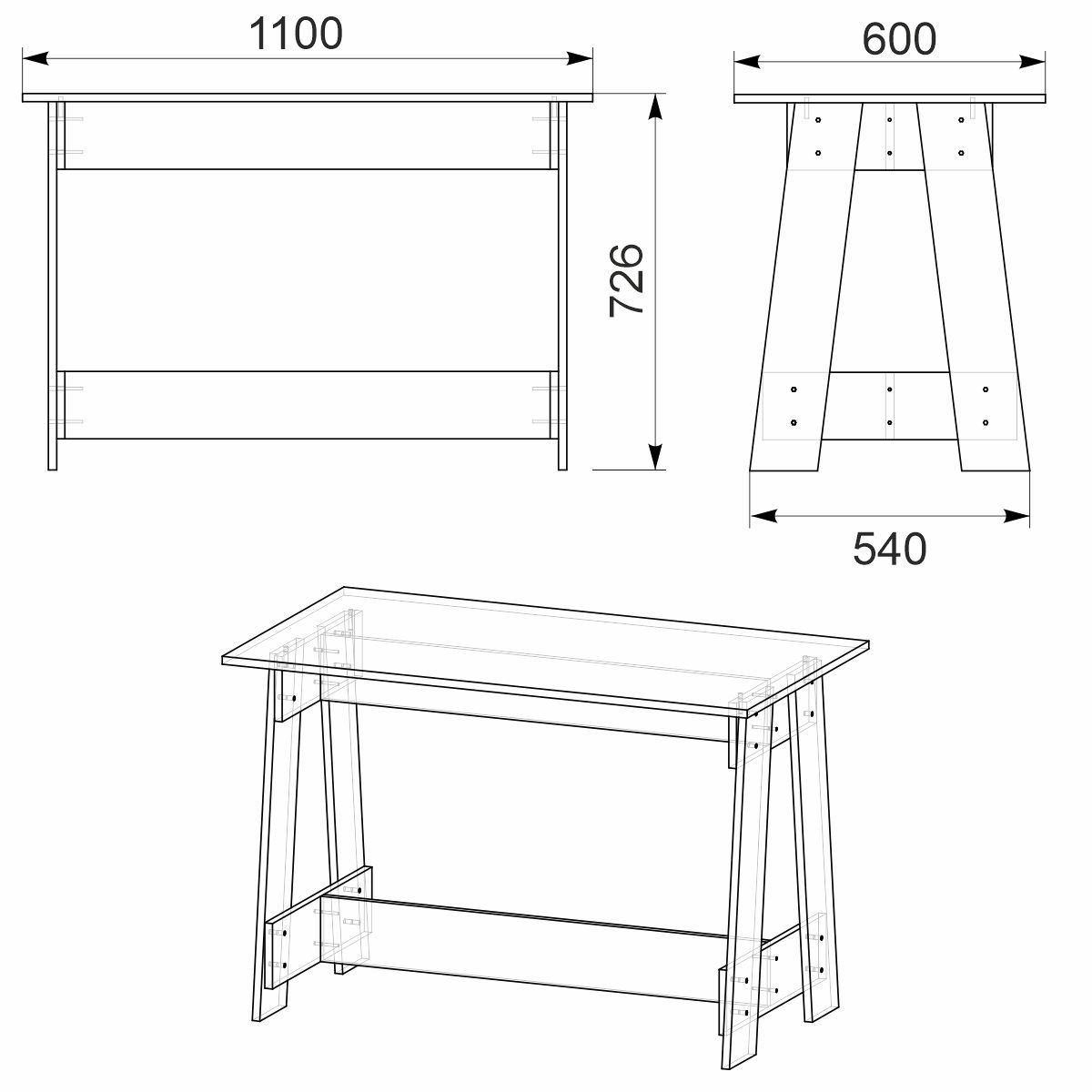 Стіл обідній Компаніт КС-10 100х60х72, 6 см Яблуня (60a4bd3f7d003b3b041dda62) - фото 2