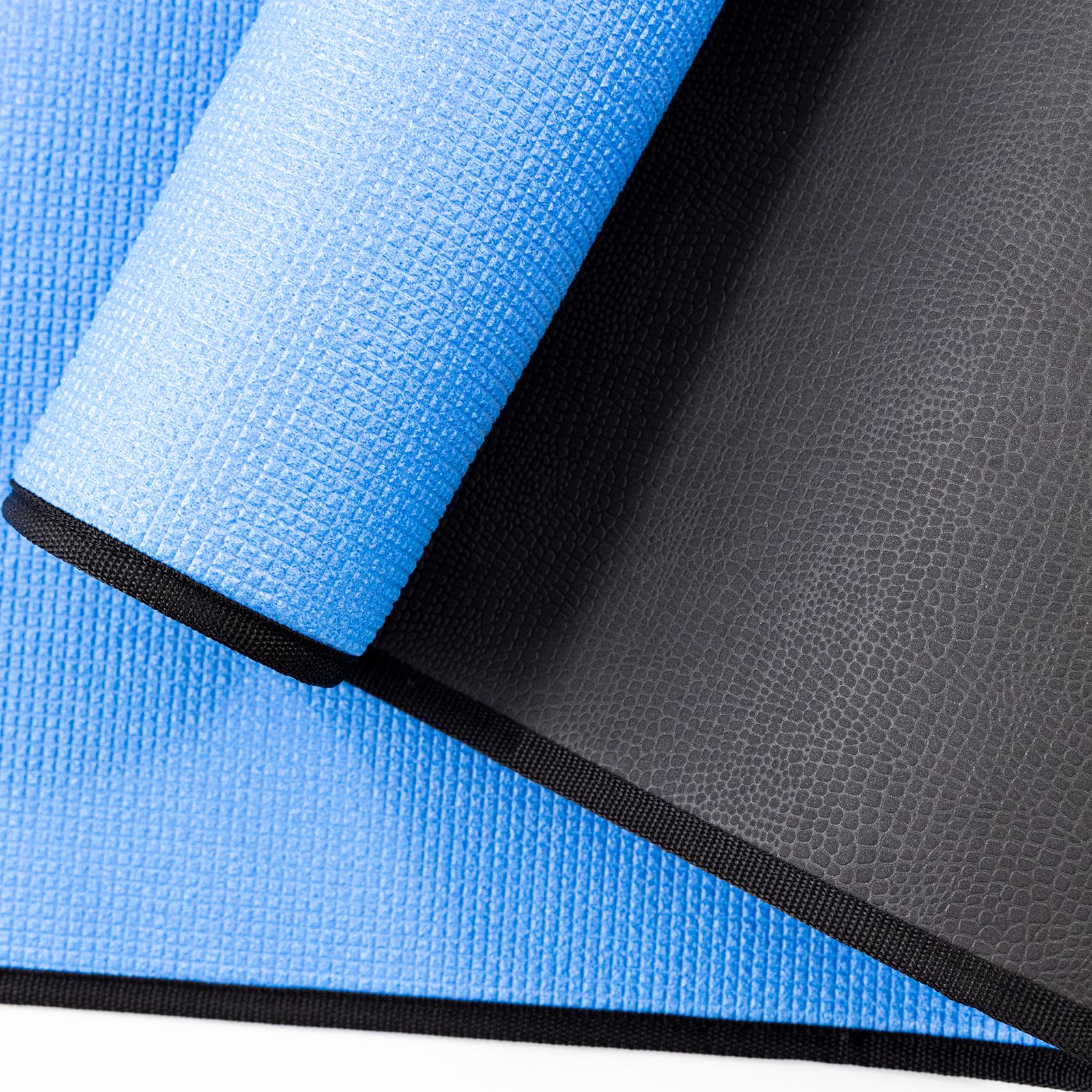 Килимок для йоги та фітнесу EVA Osport Yoga Pro/8 мм Чорно-синій (OF-0275) - фото 3