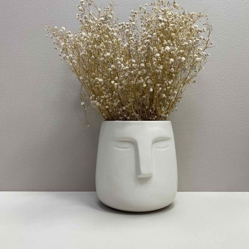 Ваза керамічна BonaDi 733-537 Face декоративна 12,4x14,5 см White (2141177737)