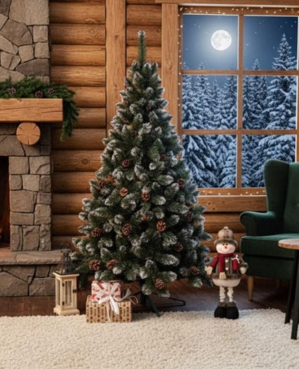 Ялинка новорічна Лідія білий кінчики з шишками 2,50 м (30218794) - фото 4