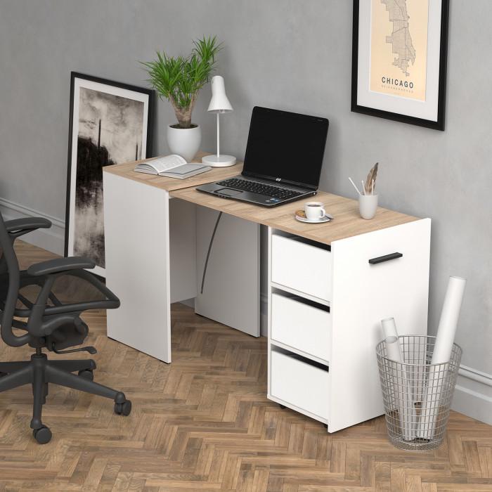 Стол-трансформер Knap Hobana Box 3 World 140х50х75 см Белый/Дуб сонома (S201030121) - фото 4 Стол-трансформер Knap Hobana Box 3 World 140х50х75 см Белый/Дуб сонома (S201030121) - фото 4