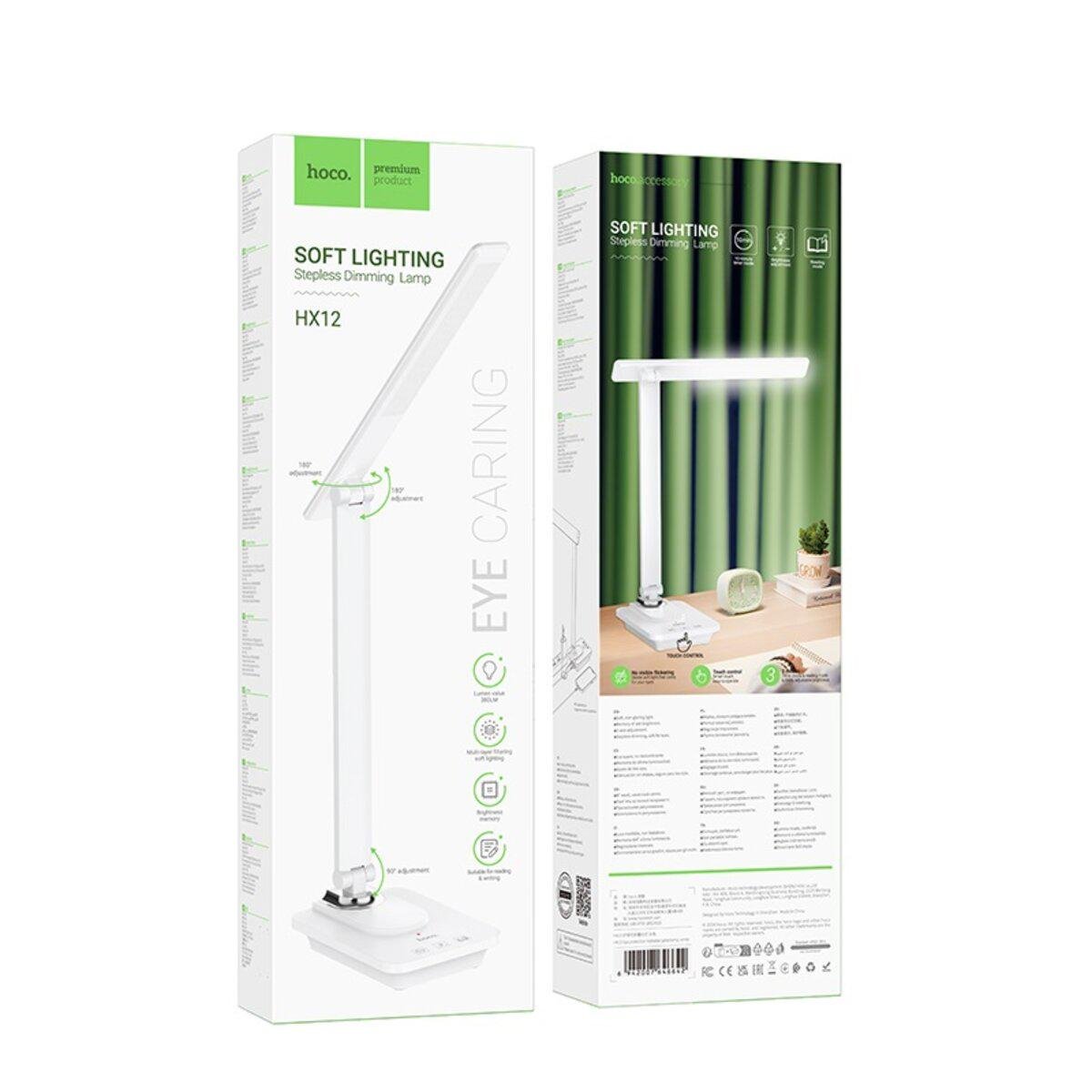 Настільна лампа Hoco HX12 Eye protection foldable table lamp Type-C 380 Lm White (6942007646642) - фото 8