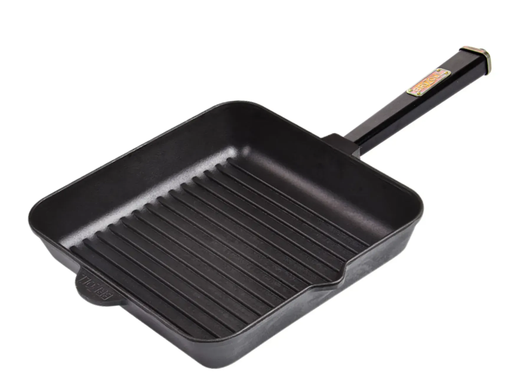 Сковорода чугунная Brizoll Optima квадратна гриль с деревянной ручкой Black 260x260x50 мм Сковорода чугунная Brizoll Optima квадратна гриль с деревянной ручкой Black 260x260x50 мм