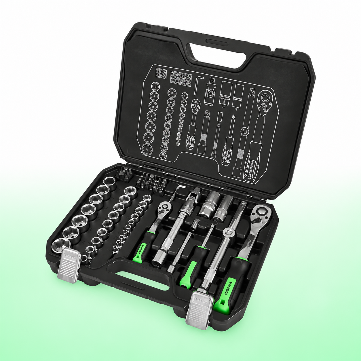 Набор инструментов WINSO PRO 1/2" 1/4" 72T CR-V 73 предмета