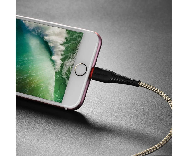 Кабель Data Borofone BX25 Powerful USB Lightning 2,4A 1 м Черный - фото 3