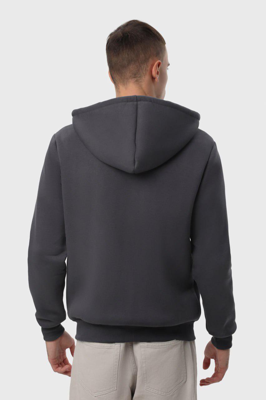 Худі на замку утеплене RAY BASIC U0405L UNISEX M Темно-сірий - фото 4 Худі на замку утеплене RAY BASIC U0405L UNISEX M Темно-сірий - фото 4