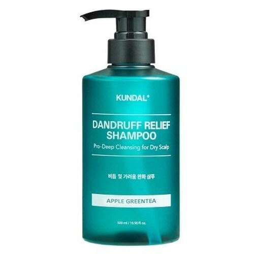 Шампунь для сухой кожи головы Dandruff Relief Shampoo Apple Green Tea Kundal 500 мл (8809809426958)