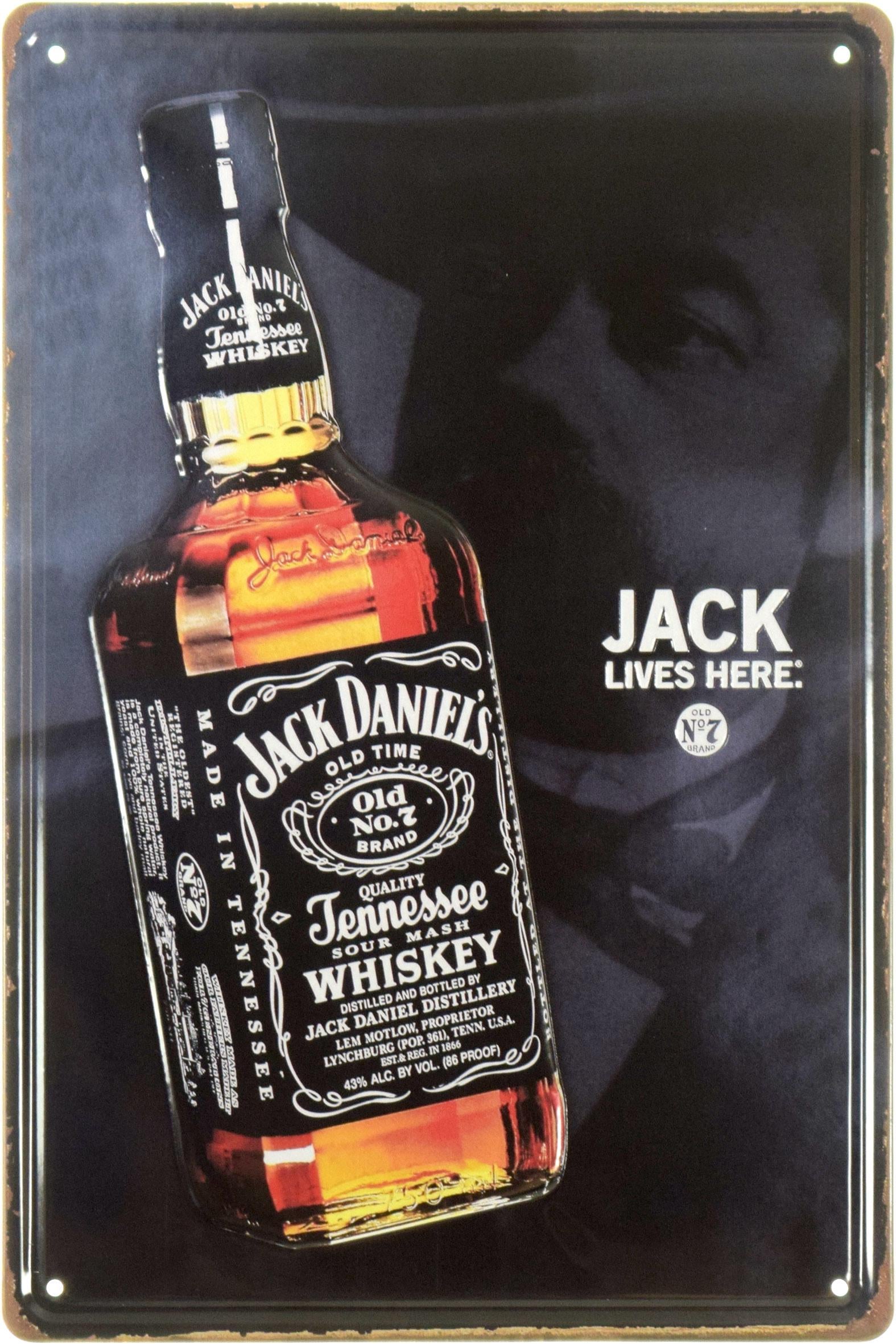 Табличка металева "Jack Daniel’s Jack Lives Here" 20x30 см (ms-104125)