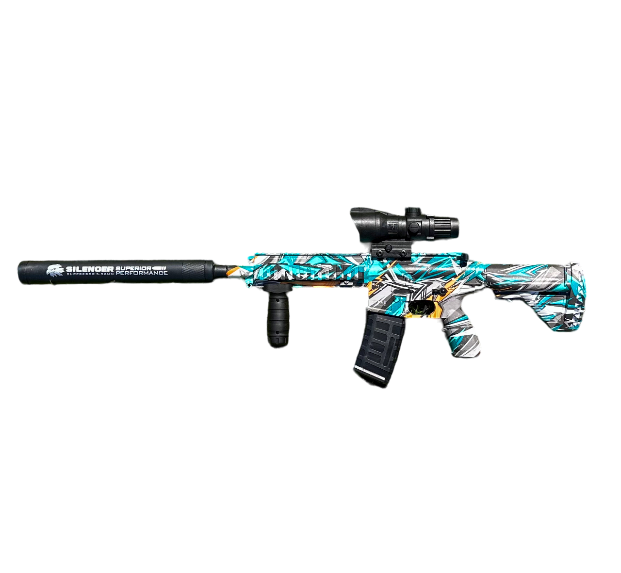 Автомат игрушечный для гидробола HK416 F808B-GREEN на орбизах (21692174)