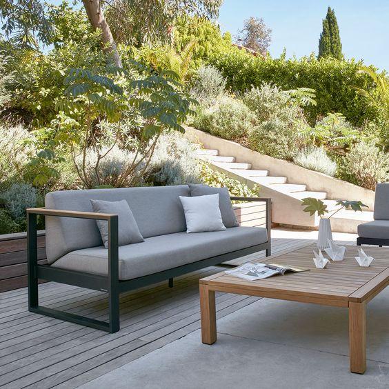 Диван лаунж металлический в стиле Loft Серый (KS-1042)