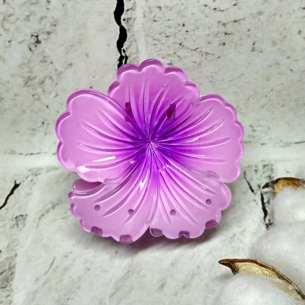 Крабик для волос Цветок глянец заколка зажим 8 см Сиреневый (27518-6)