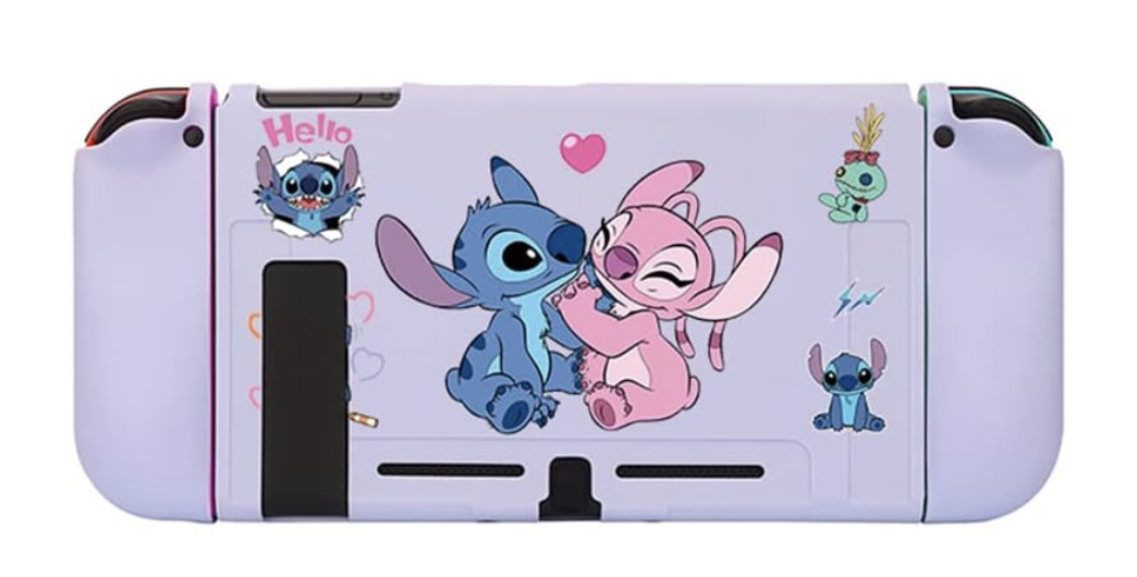 Чехол защитный Стич и Энджел PERFECTSIGHT Lilo & Stitch для Nintendo Switch Фиолетовый (SKU-411)