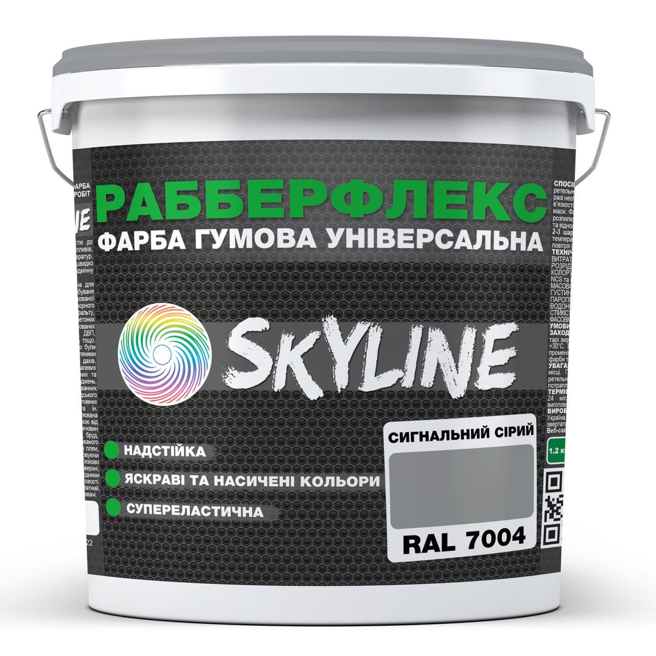 Краска резиновая суперэластичная РабберФлекс SkyLine 12 кг Сигнальный Серый RAL 7005 (2933623096)
