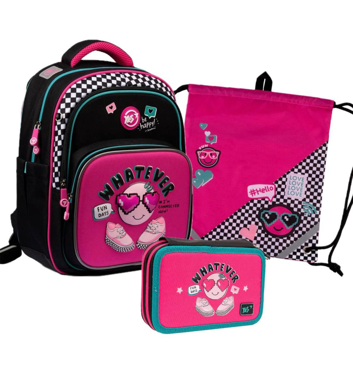 Набір рюкзак шкільний YES S-91 Lovely Smile ортопедичний/пенал/сумка (559390К)