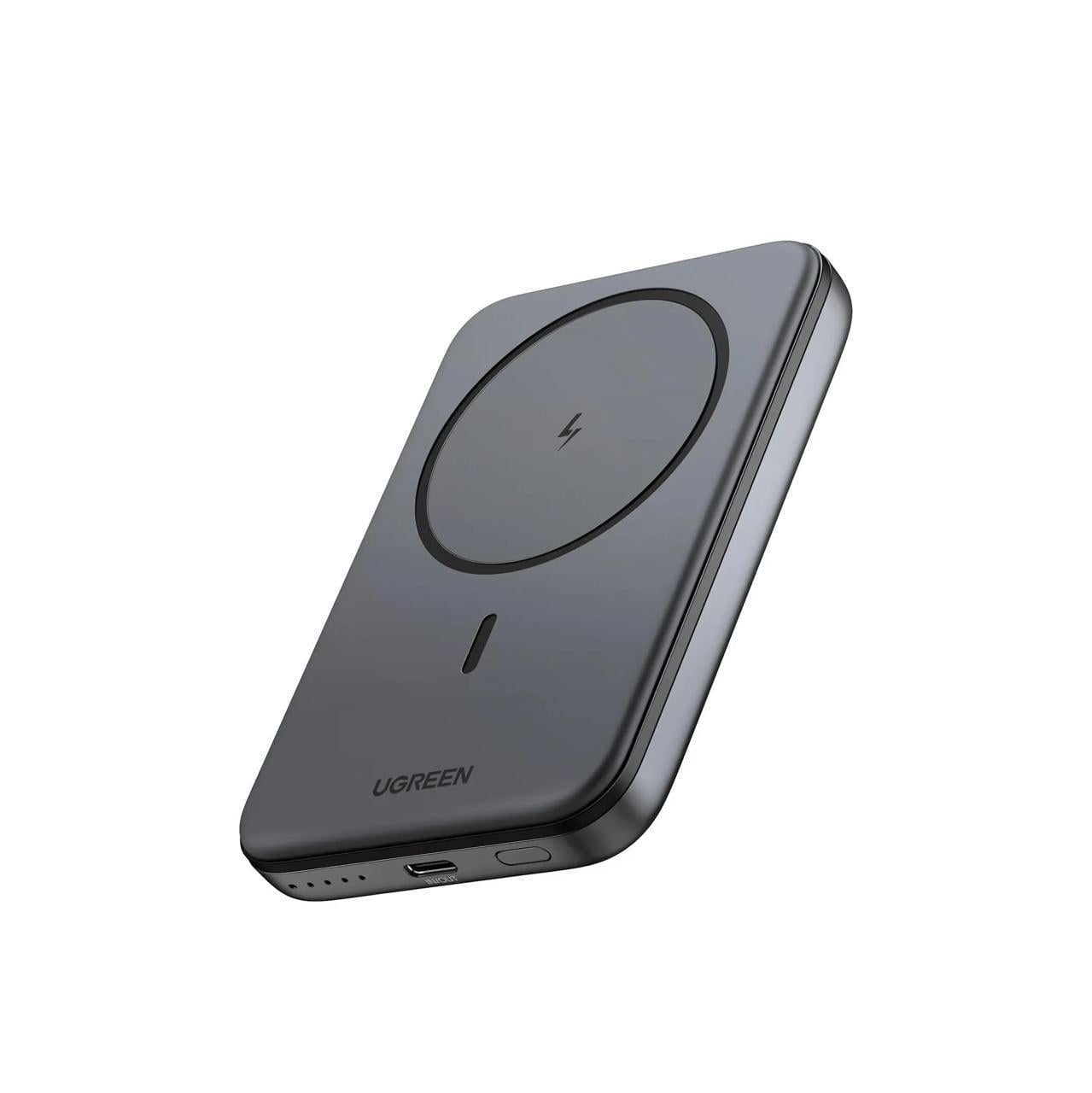 Повербанк магнитный Magsafe Ugreen PB561 10000 mAh 20 Вт с беспроводной зарядкой для iPhone Grey (26389495)