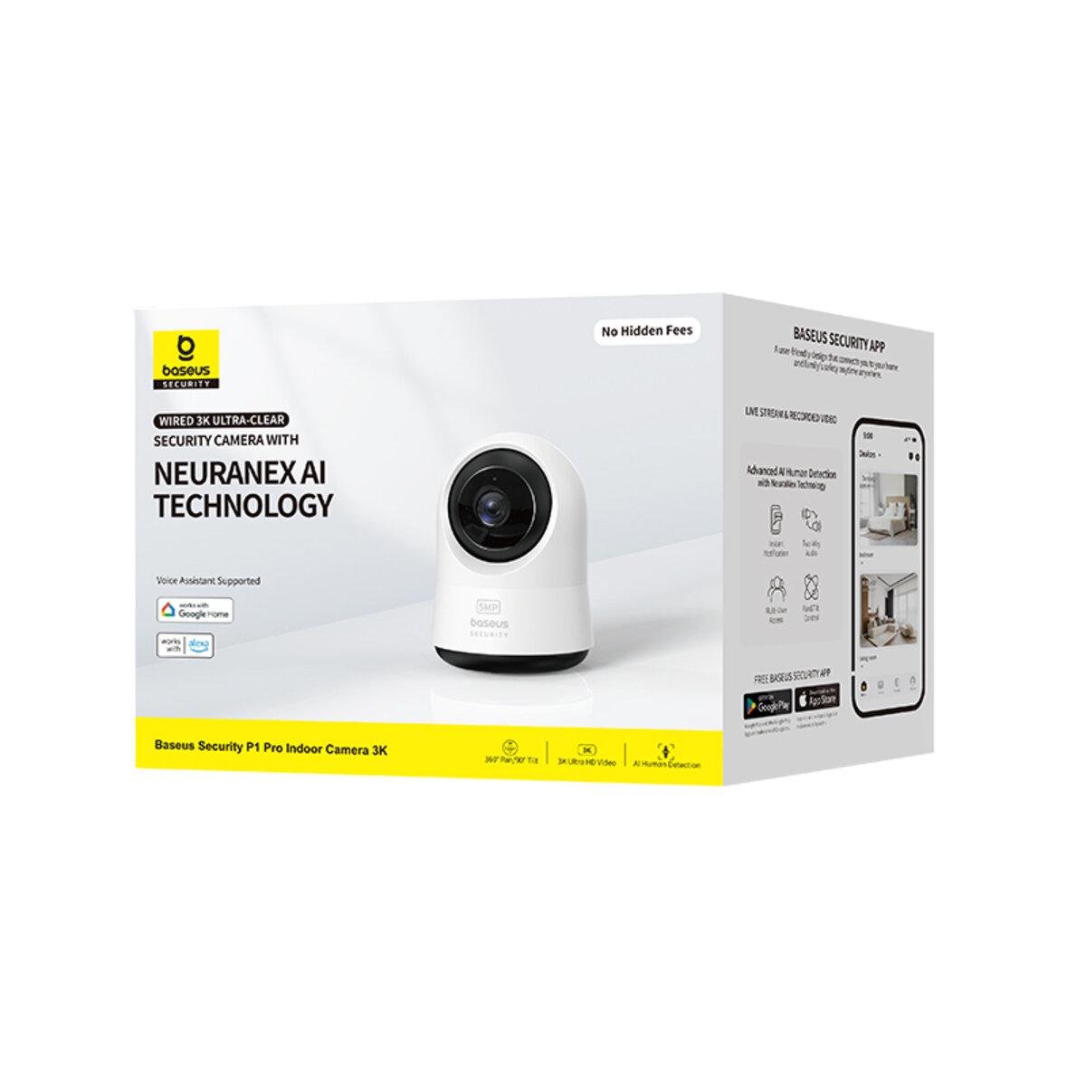 Камера відеоспостереження IP BASEUS Security P1 Pro Indoor Camera 3K White без адаптера 2304х1296 White (S0TV022130) - фото 8