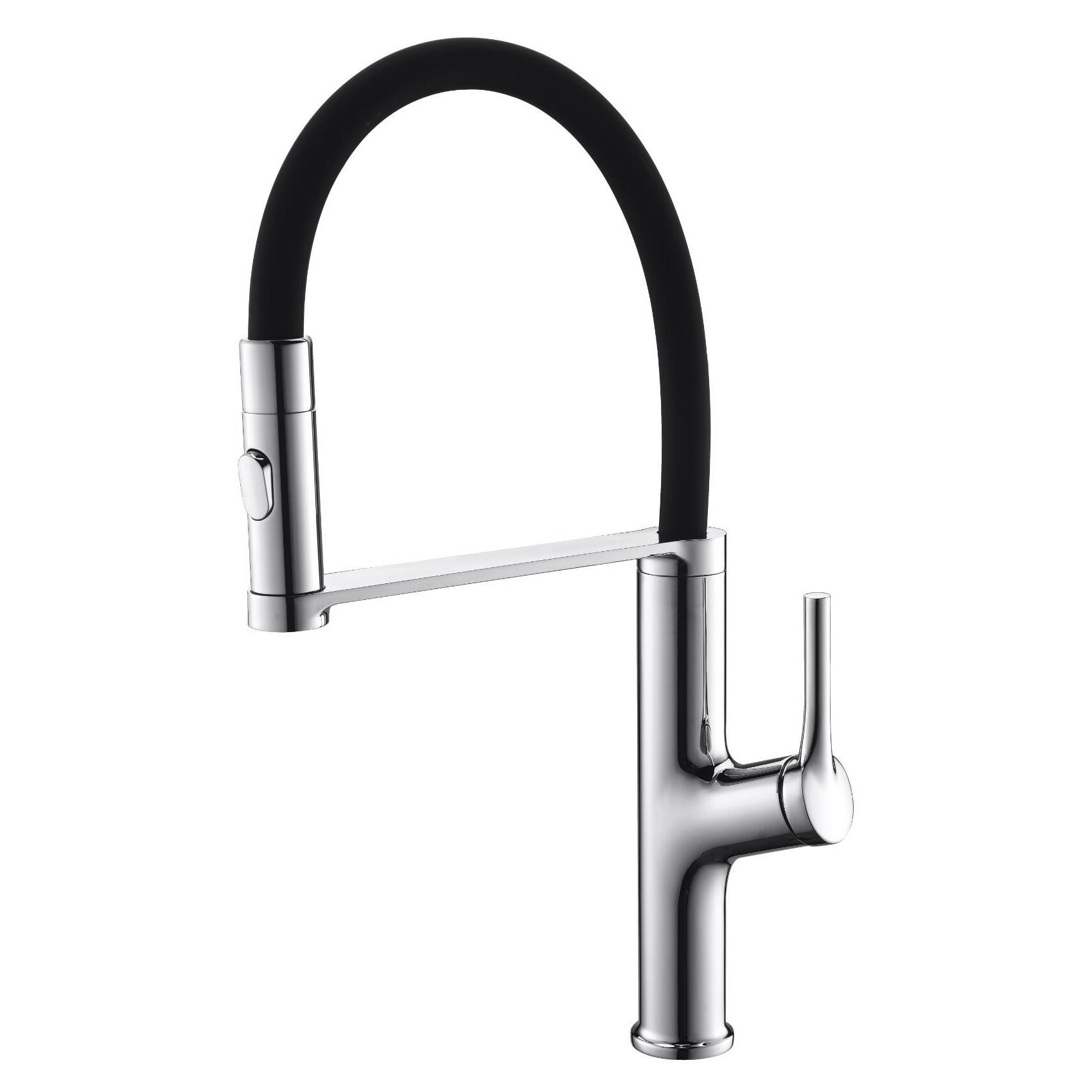 Смеситель для кухни VOLLE Bravo 1550.110101 с гибким изливом Черный (158350)