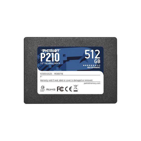 SSD-накопитель Patriot P210 512Gb SATA III 2,5" 3D NAND (P210S512G25)
