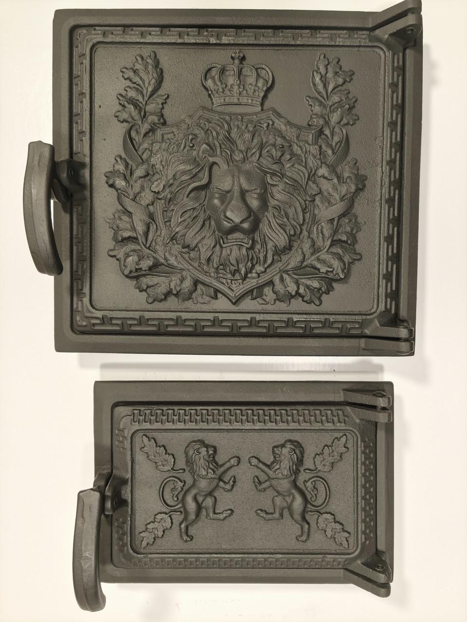 Дверцы для печи Лев топка и поддув крашеные